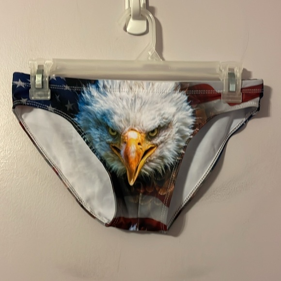 Bald Eagle American Flag Men’s Swim Suit Swim Brief size S - Picture 1 of 15
